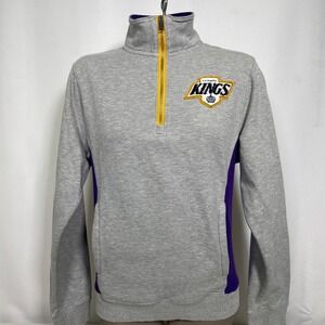 Los Angeles Kings NHL Fanatics Grey 1/4 Zip Power Play Sweatshirt Women's SMALL